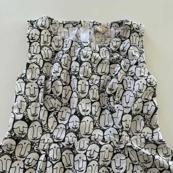 Mata Traders- 100% Cotton- Black and White- Face Print Dress- Ethical- Unique- M - Picture 7 of 13